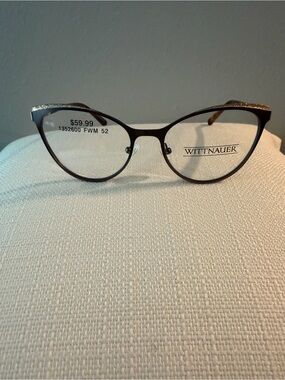 Zara Black Cat-Eye Glasses with Subtle Gold Temples